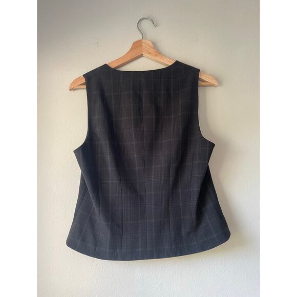 Tahari Y2K Pinstripe Plaid Vest Tank Waistcoat - Picture 3 of 6